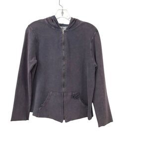 Hot Cotton Women's Terry Full Zip Jacket with Pockets Purple Size Medium